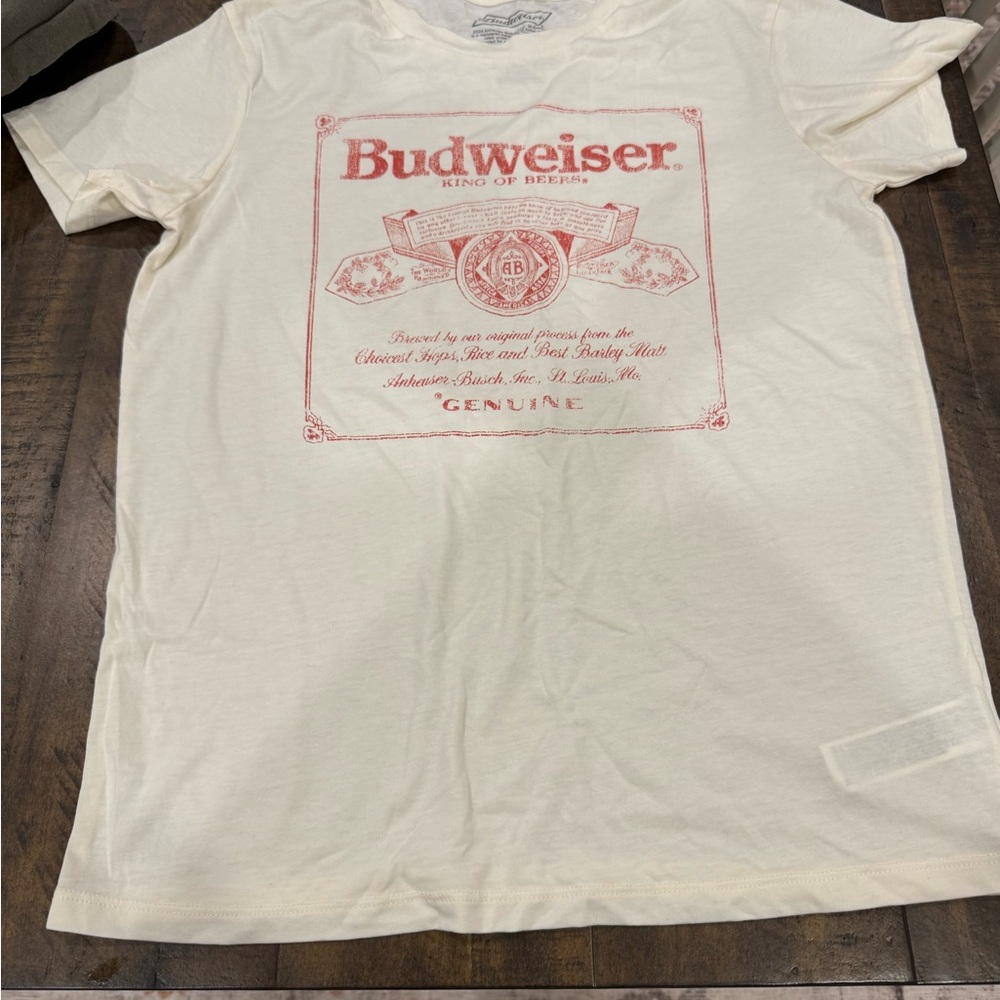 Budweiser Off-White Tee with Red Logo